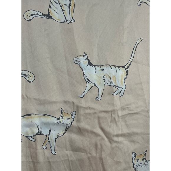 Zara cat print silky ‘fashion pajama’ blogger favorite blouse top, size small - Picture 9 of 16